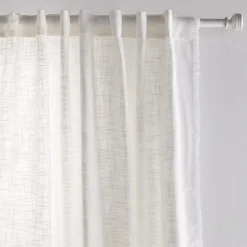 Bouclair White Nuk Back-Tab/Rod-Pocket Curtain* Sheer Curtains & Window Sheer Panels