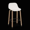 Bouclair White Plastic and Wood Metal Veneer Counter Stool* Furniture Accessories|Bar & Counter Stools