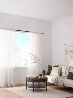 Bouclair White Rod Pocket Sheer Curtain* Sheer Curtains & Window Sheer Panels