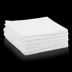 Bouclair White Set of 6 Large Washcloths* Bath Towels