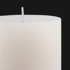 Bouclair White Tall Ribbed Candle* Candles & Candle Stick Holders