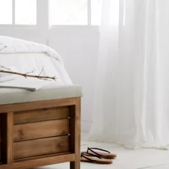 Bouclair White Wavy Sheer Curtain* Sheer Curtains & Window Sheer Panels