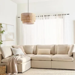 Bouclair Wood & Rattan Ceiling Lamp* Ceiling Lamps