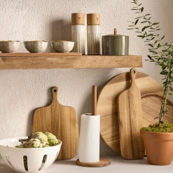 Bouclair Wood Tray with Stand* Dinnerware