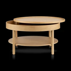 Bouclair Wooden Round Coffee Table with Lift Top* Coffee Tables|Coffee Tables & Side Tables