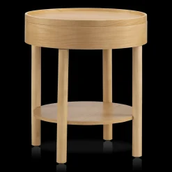 Bouclair Wooden Round Side Table with Lift Top* Side Tables|Coffee Tables & Side Tables