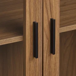 Bouclair Wooden Veneer Buffet with Glass Doors* Furniture Accessories|Buffet Tables & Credenzas